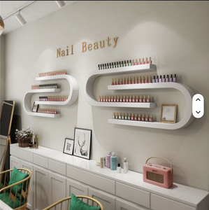 Nail Salon Display Rack Wall Mounted Iron Golden Pink Black White Nail Polish Display Rack Display - Product Image 2