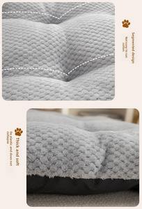 Velvet & Corduroy Dual-Sided Orthopedic Pet Bed Oversized Thickened Design Anti-Skid Washable Winter Warm Soft <b>Plush</b> - Product Image 4