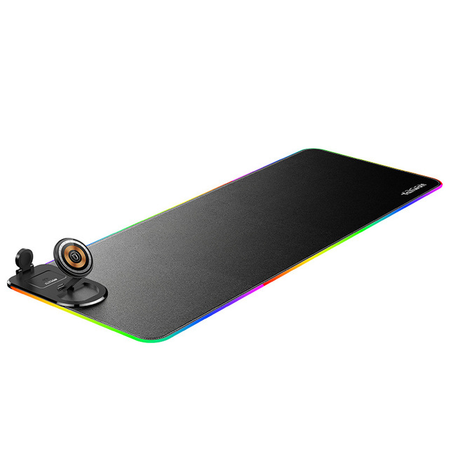 15W 3 in -1 Magnetic Wireless Charging Custom Large Size Leather Rgb Gaming Mouse Pad with Magic Color Lighting Desk Mat