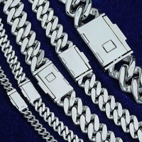 Chaîne cubaine en argent S925 plaqué or, testée au diamant GRA, style hip-hop, 3 rangs, 14 mm, 16 mm, 18 mm, 20 mm, VVS, moissanite, pour hommes