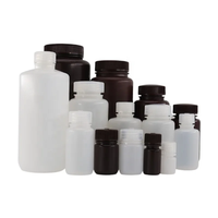 Bouteille ronde en PEHD pour réactifs de laboratoire, bouteille en plastique blanc ambré avec bouchon à vis, bouteille de stockage de produits chimiques, personnalisable OEM ODM