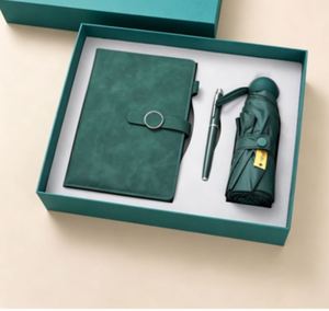 Carnet en cuir PU pour cadeau promotionnel d'entreprise, ensemble cadeau avec stylo et parapluie automatique - Product Image 4