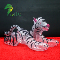 Jouet gonflable transparent Hongyi en forme de tigre, animaux gonflables personnalisés, tigre transparent blanc gonflable