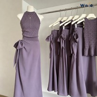 Ensembles décontractés pour femmes WINDAY, ensembles personnalisés pour femmes, vêtements en tricot personnalisés pour l'été, ensemble deux pièces pour femmes