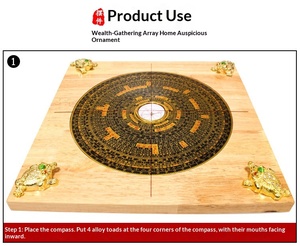 Brújula Profesional de Feng Shui Luo Pan de Grado Maestro, Herramienta Direccional con Placa Metálica para Decoración de Oficina y Corrección del Hogar - Product Image 3