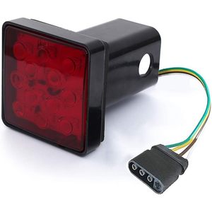 CZC AUTO <b>Red</b> Lens Trailer Hitch Cover 12 <b>LED</b> Brake <b>Light</b> 2 Inch Receiver Fit - Product Image 1