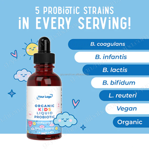 Private Label cinque ceppi unici integratori probiotici bambini organico liquido per lo sviluppo del microbioma del bambino intestinale - Product Image 2