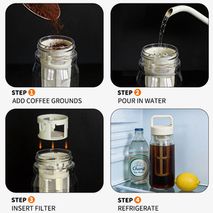 Cafetière portable isotherme en Tritan sans BPA, infuseur à café glacé en plastique <span class=keywords><strong>avec</strong></span> <span class=keywords><strong>filtre</strong></span> amovible - Product Image 2