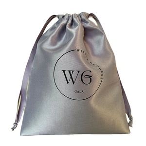 Sacs de rangement pour perruques personnalisés avec logo en relief, colorés, en satin de soie, avec cordon de serrage, taille personnalisable, OEM, 10 ans - Product Image 1