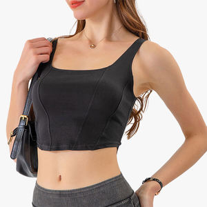 New Style Denim Yoga Sports Vest Women's U-Shaped Stretch Slim-Fit Back Beauty <b>Top</b> Outerwear Quick-Drying Fitness Vest - Product Image 5