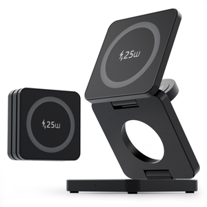 Chargeur sans fil magnétique portable pliable 3-en-1 OEM Q I2.2 25W à charge rapide pour <span class=keywords><strong>iPhone</strong></span> 17 16 et station de charge pour montre connectée - Product Image 5