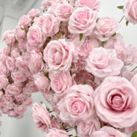 Arche de mariage artificielle DKB en roses roses, 8 pieds, arrangement floral en soie, roses et hortensias pour la décoration de mariage