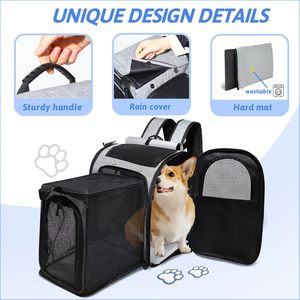 Muestra gratuita de transportín para gatos con tarjeta de identificación, transportín para gatos de 18X11X11 pulgadas aprobado por la TSA para 2 gatos debajo del asiento, plegable de lados blandos - Product Image 4