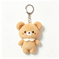 Porte-clés en peluche personnalisé avec logo, design ours en peluche mignon, breloque de sac à dos, jouet en peluche doux sur mesure