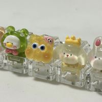 Tendance TikTok : Porte-clés Fidget Clicker en Acrylique Transparent Imprimé en 3D, Motif Dessin Animé, Jouet Anti-Stress pour Clavier