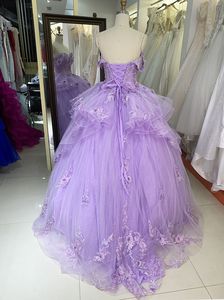 Robe de Quinceanera filles robe de bal colorée fête d'anniversaire hors épaule dentelle Corset princesse - Product Image 4