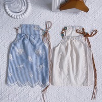 JXANRY Robe rayée tout en coton brodée pour animaux de compagnie Robe de princesse Yorkshire Bebear fraîche et respirante
