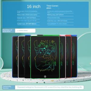 لعبة أطفال سوداء 16 بوصة لوحة تدريب رسم جرافيتي كبيرة للغاية LCD لوحة رسم للكتابة اليدوية بنقرة واحدة لإزالة البلاستيك - Product Image 2
