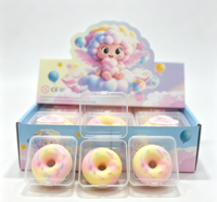 Jouet Squishy en Guimauve Effet Craquelé, Mignon et Coloré, en Forme de Donut, Sonore, Sensoriel, Anti-stress, pour Enfants, Coffret Cadeau