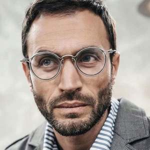 Gafas de Computadora con Marco Ovalado Pequeño de Metal Retro para Hombre y Mujer, Gafas Redondas con Protección Contra la Luz Azul - Product Image 1