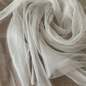 3.5mm White Silk Chiffon Tulle Fabric Chiffon For Painting And Dyeing