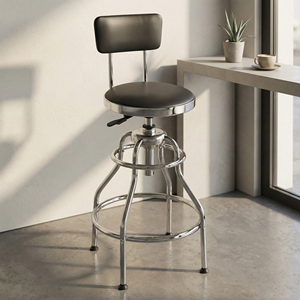 <span class=keywords><strong>Tabouret</strong></span> <span class=keywords><strong>de</strong></span> bar <span class=keywords><strong>pivotant</strong></span> réglable <span class=keywords><strong>avec</strong></span> <span class=keywords><strong>dossier</strong></span>, cadre en acier, siège en PVC, chaise <span class=keywords><strong>de</strong></span> bar <span class=keywords><strong>de</strong></span> <span class=keywords><strong>comptoir</strong></span> <span class=keywords><strong>de</strong></span> style industriel <span class=keywords><strong>avec</strong></span> repose-pieds - Product Image 2