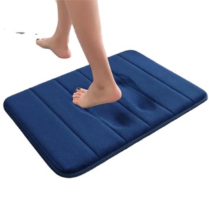 2025 mới TW Non-Slip Bộ nhớ bọt sọc phòng tắm sàn Mat thấm nước và máy có thể giặt mô hình rắn PVC và Polyester - Product Image 1