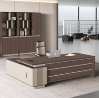 Bureau de direction moderne en teck - Abordable, extensible et modulaire pour hôtel et salon