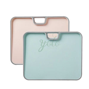 Planche à découper en plastique coloré double face avec rainure à jus, bloc à découper épaissi de qualité supérieure, antidérapant et durable pour le nettoyage - Product Image 1
