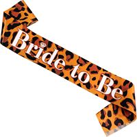 Banda de satén suave con estampado de leopardo para despedida de soltera, despedida de soltera de la novia, accesorios y suministros de decoración para fiesta de despedida de soltera