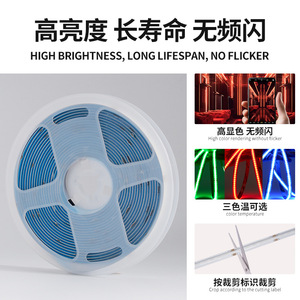 COB <b>LED</b> <b>Strip</b> 576D 10MM RGB 24V DC High Brightness No Flicker Indoor Decoration <b>Smart</b> <b>Strip</b> <b>Lights</b> - Product Image 3
