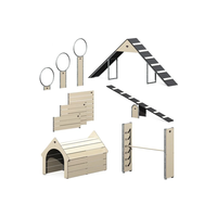 Structure de jeu multifonctionnelle haut de gamme pour animaux de compagnie : structure d'escalade, tunnel et poutre d'équilibre, non toxique et durable pour les jardins et les parcs pour animaux.
