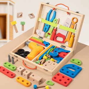 Boîte à <span class=keywords><strong>outils</strong></span> en bois dinosaure pour enfants, <span class=keywords><strong>jouet</strong></span> éducatif Montessori, ensemble de vis et écrous, jeu d'assemblage, <span class=keywords><strong>jouet</strong></span> d'imitation avec emballage - Product Image 3