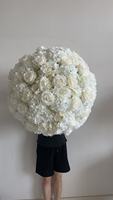 Boule de fleurs artificielles W-D043, boule de fleurs blanc laiteux, nouveau design de boule de fleurs, centre de table pour mariage, décoration de table de fête