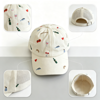 Casquette de baseball coréenne style Ins avec broderie rose et graffiti pour femme, souple, décontractée, effet amincissant, ajustable, style Dad Hat
