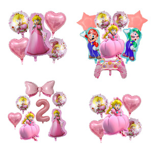 Jeu de <span class=keywords><strong>dessin</strong></span> <span class=keywords><strong>animé</strong></span> <span class=keywords><strong>Mario</strong></span> Peach Princess Birthday Party Decoration Aluminum <span class=keywords><strong>Film</strong></span> Balloon Set - Product Image 1