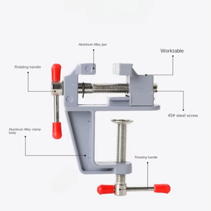 Ragum sekrup untuk kerajinan cetakan, alat perbaikan tetap 35MM, penjepit bangku meja paduan Aluminium multifungsi - Product Image 3