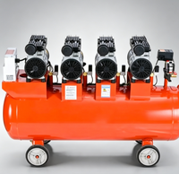 Compresor de Aire de Pistón Sin Aceite Comercial de China, Refrigerado por Aire, 3400W, Capacidad de 120L