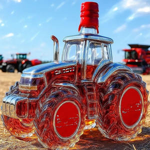 Nueva botella de licor de vidrio con forma de coche de 350ml, decantador de vidrio para whisky, decantador de vino con logotipo personalizado, botella de vidrio transparente para whisky - Product Image 2