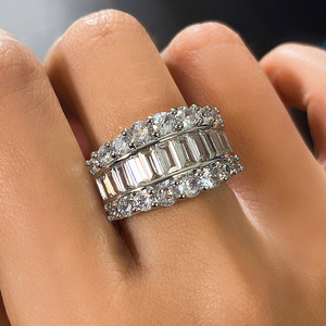 Double Layer Round Geometric Design Ring Elegant Style Finger Ring for Women - Product Image 2