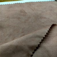 Tissu en suède tricoté uni en microfibre de polyester lisse, rouge, 100 % polyester, simili cuir