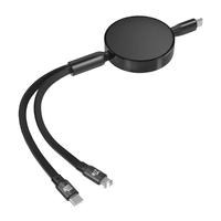 Kabel Pengisi Daya Ponsel TPE 2 in 1 yang Dapat Ditarik dengan Pengisian Cepat 100W dan Transmisi Data