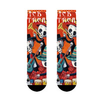 Chaussettes d'Halloween pour adultes avec impression numérique 3D de crâne drôle et mignon de dessin animé avec logo personnalisé