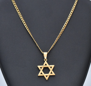 Collana con Stella di David in <span class=keywords><strong>Oro</strong></span>, Gioielli Ebraici per <span class=keywords><strong>Uomo</strong></span>, Regalo per Bar Mitzvah, Ciondolo in Vendita - Product Image 1