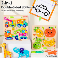 Jouets en bois DIY pour la maternelle : Véhicules d'ingénierie, animaux de dessin animé, véhicules de circulation – Jeux de puzzle à assembler Montessori pour bébés et enfants