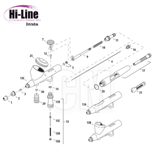 ANEST <span class=keywords><strong>IWATA</strong></span> aerógrafo serie Hi-Line de doble acción HPCH 0,3mm 7ml - Product Image 6
