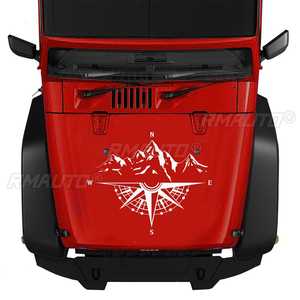 Pegatina decorativa para coche, brújula con montaña todoterreno, vinilo autoadhesivo, pegatina para capó de coche, accesorios para decoración de coche, 50x41cm - Product Image 4