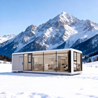 Cabine de villégiature modulaire préfabriquée en acier, hôtel-capsule avec 2 chambres, construction écologique en panneaux sandwich