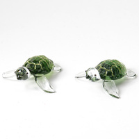 Fish Tank Micro Aquarium Tortue Décor Statue Petit Animal Art Figurine Coloré Mini Tortue Verre Artisanat Ornement À Collectionner