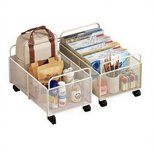 Boîte <span class=keywords><strong>de</strong></span> rangement <span class=keywords><strong>pour</strong></span> livres sous le bureau avec roulettes <span class=keywords><strong>pour</strong></span> étudiants, grande capacité, design gain <span class=keywords><strong>de</strong></span> place - Product Image 4